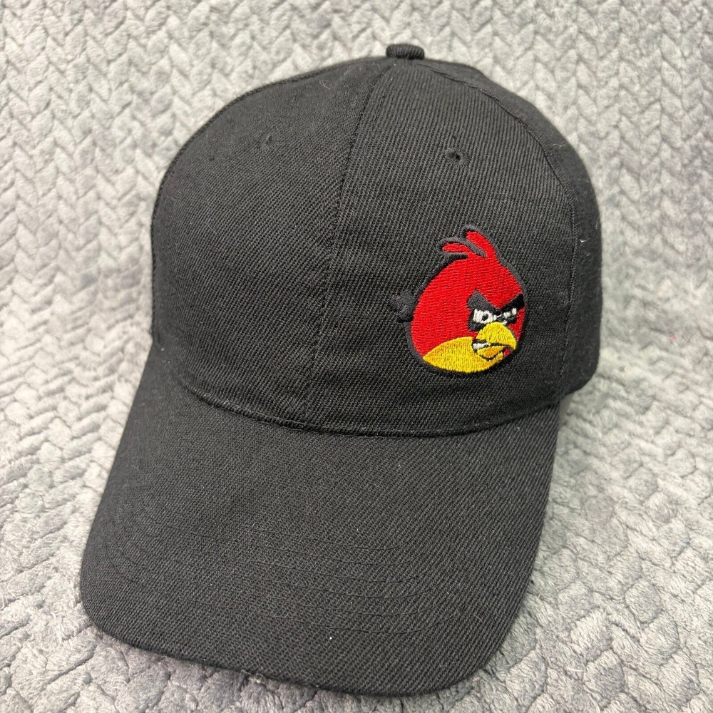 Angry Birds Red Bird Embroidered Black Baseball Cap Adjustable Hat 1327